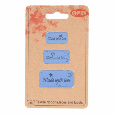 Ensemble de 3 étiquettes en similicuir "Made with love" Opry