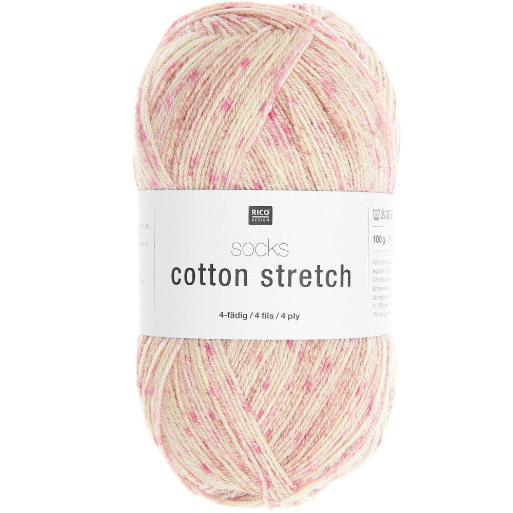 Fil à chaussettes Rico Design Socks Cotton Stretch 4 fils