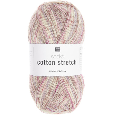 Fil à chaussettes Rico Design Socks Cotton Stretch 4 fils