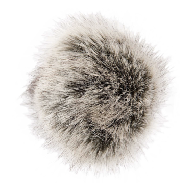 Pompon fausse fourrure 10 cm Noir-naturel Rico Design