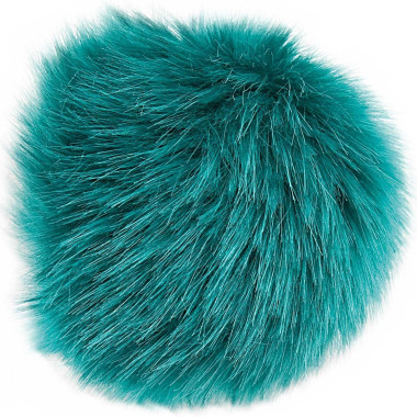 Pompon fausse fourrure 5 cm Pétrole Rico Design