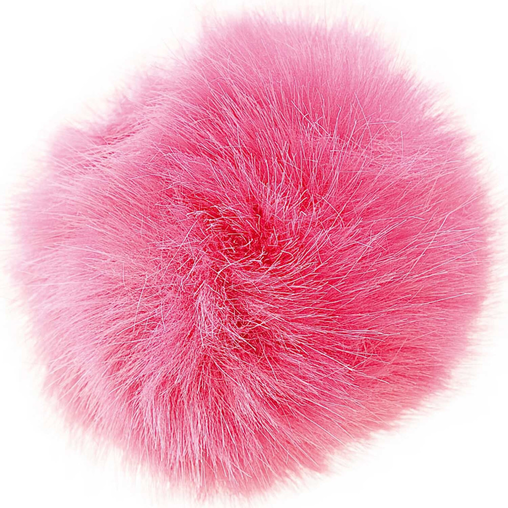 Pompon fausse fourrure 5 cm Rose Rico Design