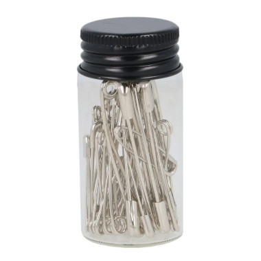 Assortiment de 32 épingles de sûreté en acier nickelé Milward