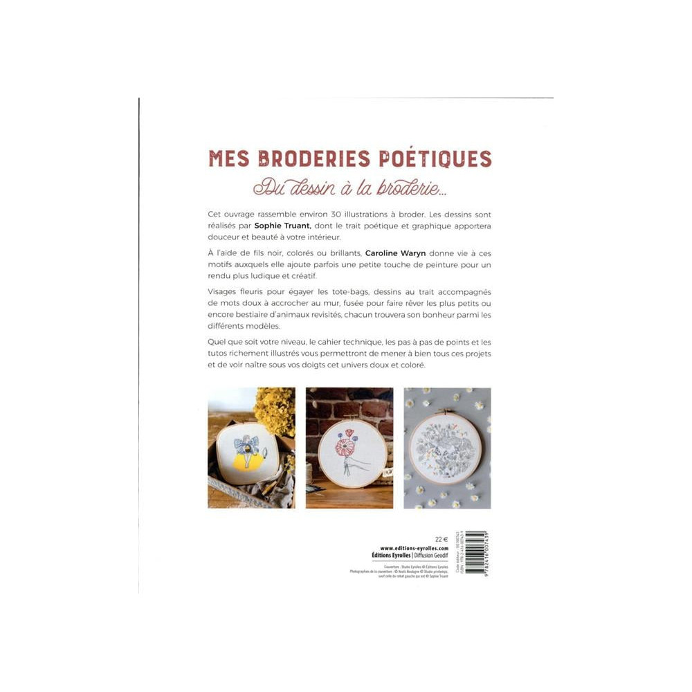 Mes broderies poétiques : des illustrations prêtes à broder