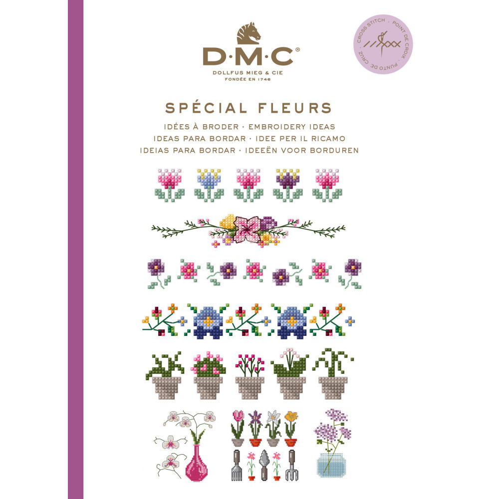Mini livre point de croix spécial fleurs DMC