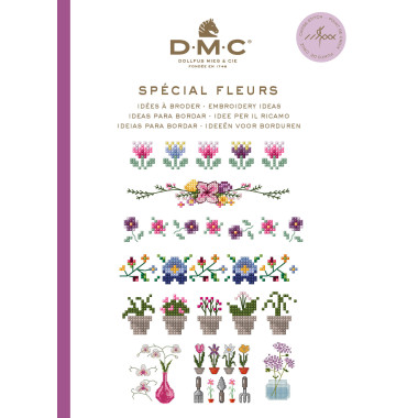 Mini livre point de croix spécial fleurs DMC