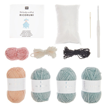 Kit crochet Ricorumi Baby Blankies Eléphant Rico Design