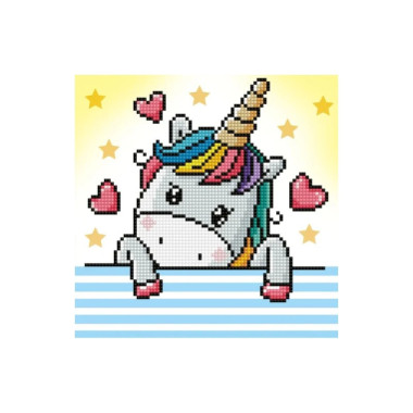 Kit Diamond painting pour enfants Licorne amoureuse Coffret Dotzies