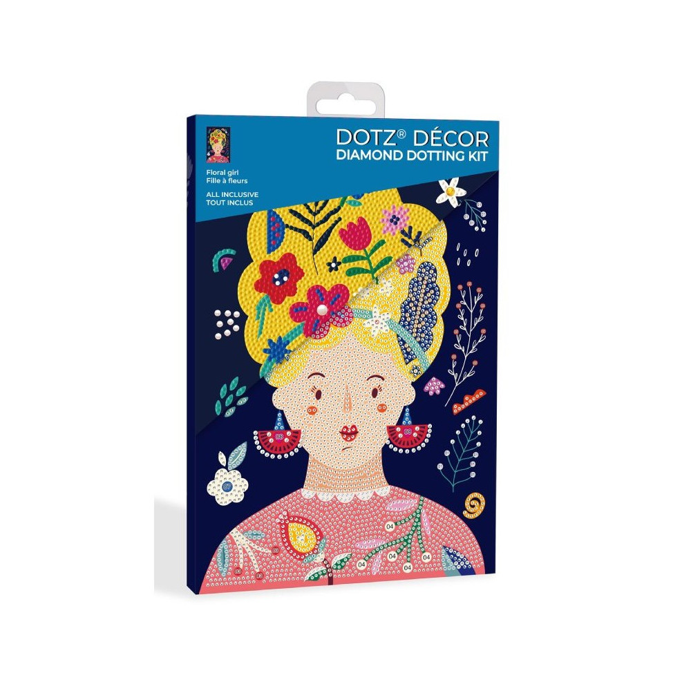 Kit Diamond painting Dotz Decor Fille à fleurs Diamond Dotz