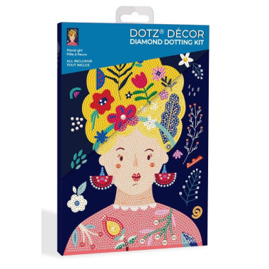 Kit Diamond painting Dotz Decor Fille à fleurs Diamond Dotz