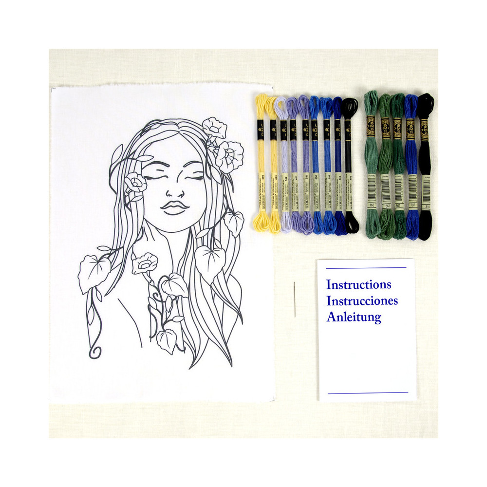 Kit broderie Figures florales liserons DMC