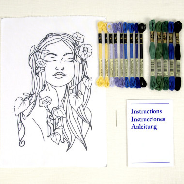 Kit broderie Figures florales liserons DMC