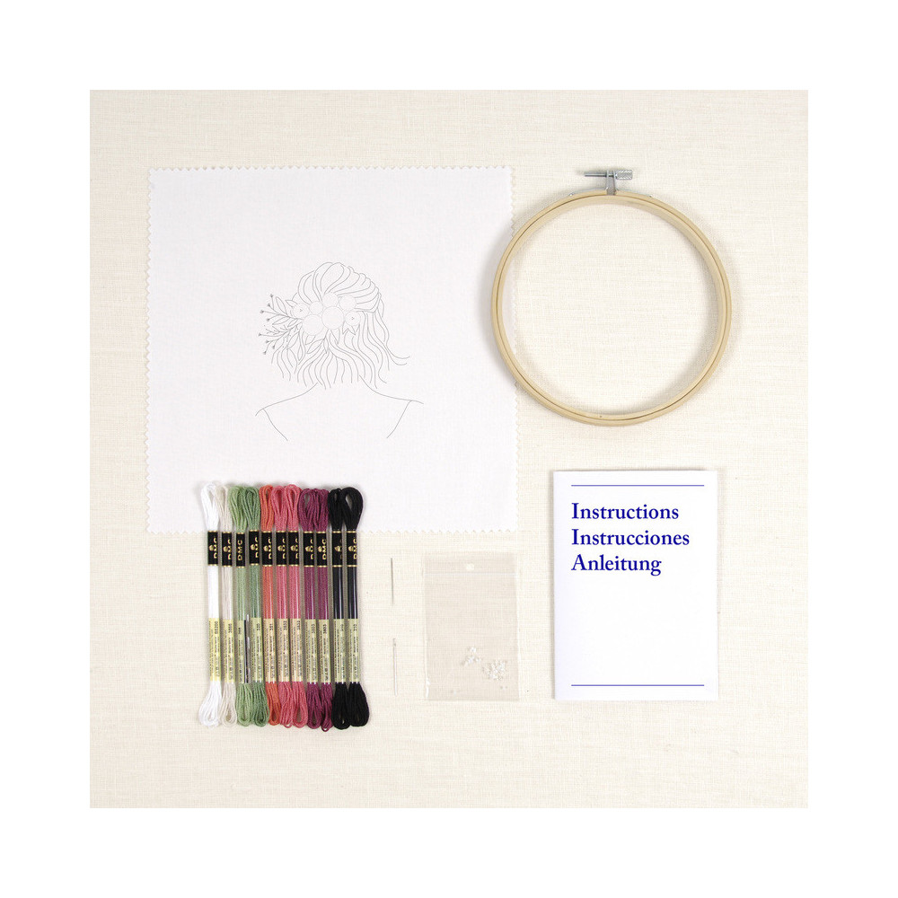 Kit broderie Coiffure florale DMC