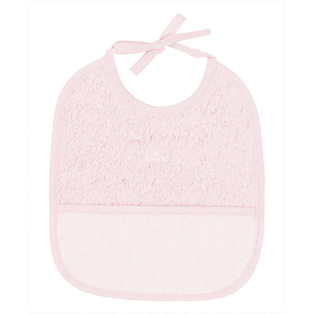 Bavoir à personnaliser en éponge rose DMC