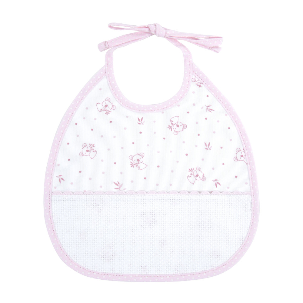 Bavoir à personnaliser rose motif koala DMC
