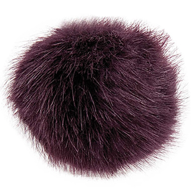 Pompon fausse fourrure 10 cm Aubergine Rico Design