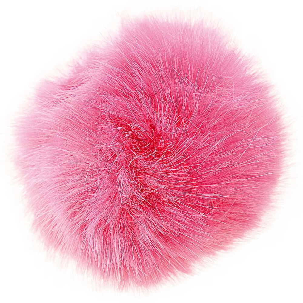 Pompon fausse fourrure 10 cm Rose Rico Design