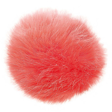 Pompon fausse fourrure 10 cm Corail Rico Design