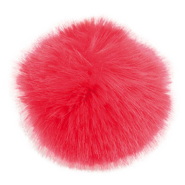 Pompon fausse fourrure 10 cm Rouge Rico Design
