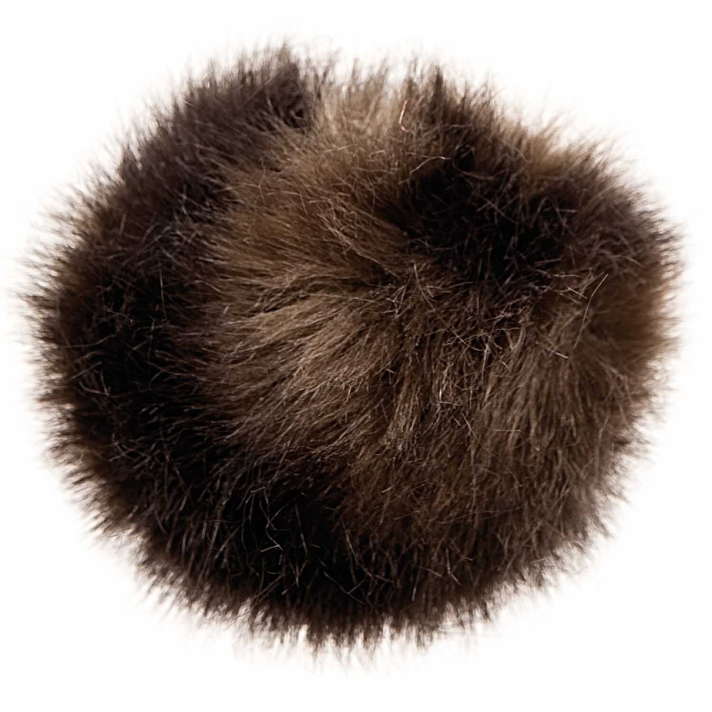 Pompon fausse fourrure 10 cm Brun Rico Design