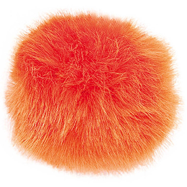 Pompon fausse fourrure 10 cm Orange Rico Design