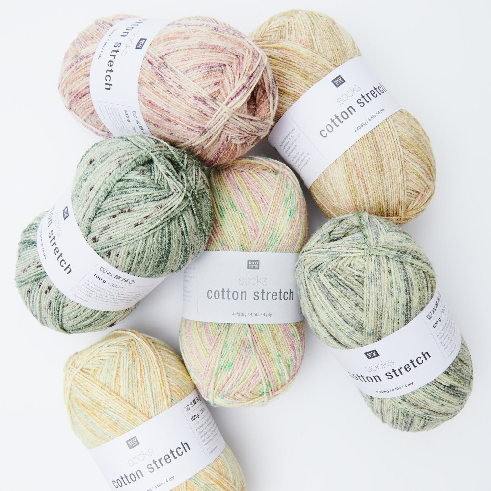 Fil à chaussettes Rico Design Socks Cotton Stretch 4 fils