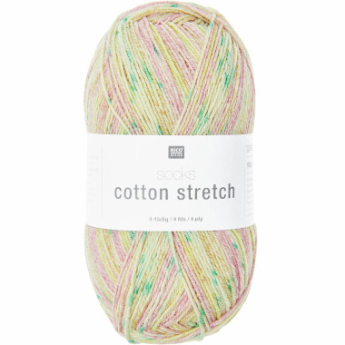 Fil à chaussettes Rico Design Socks Cotton Stretch 4 fils