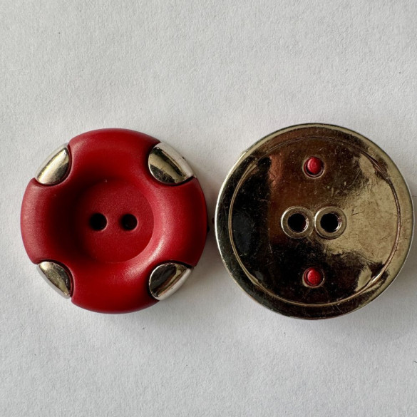 Bouton métallique rouge 30 mm - Découvrez des centaines de modèles !