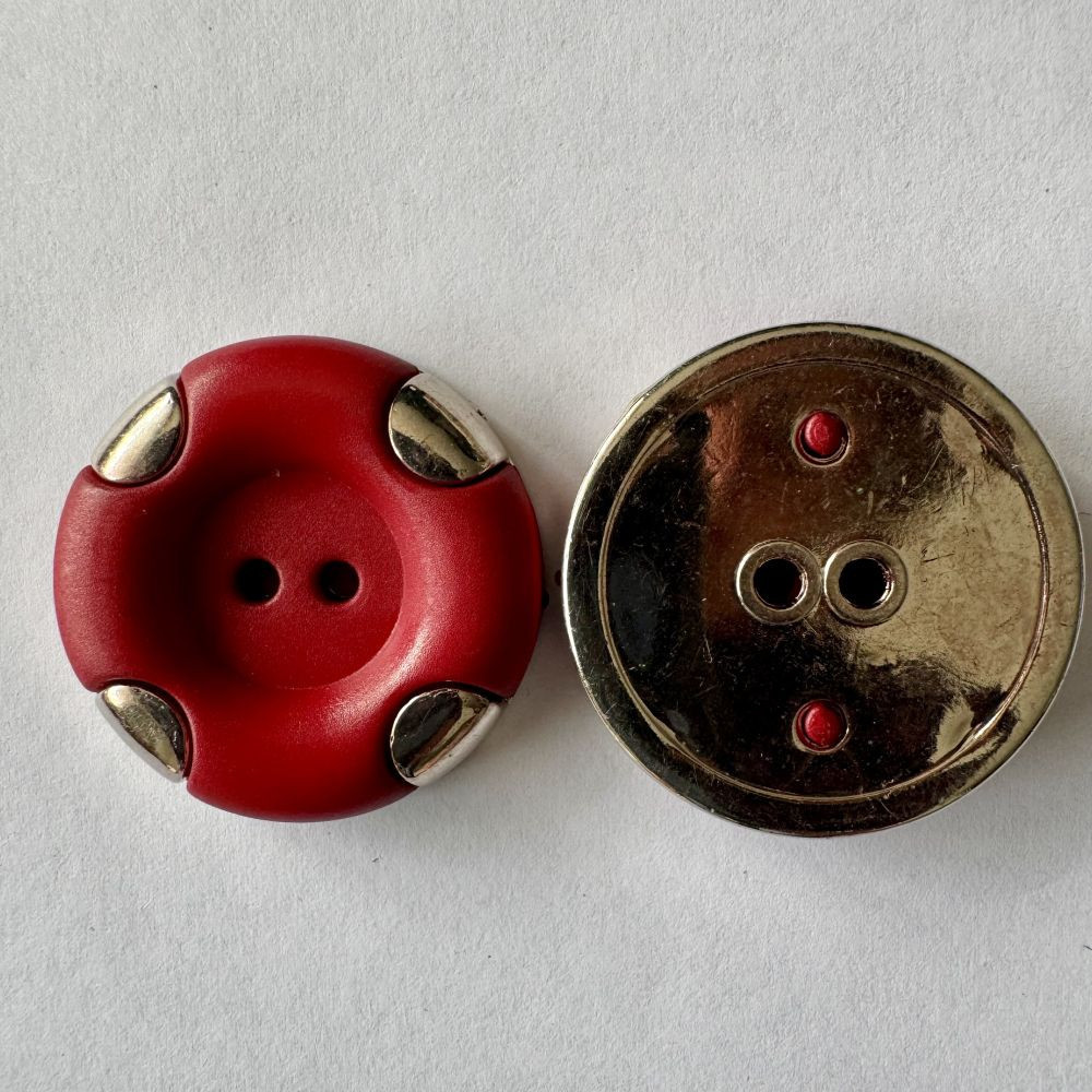 Bouton métallique rouge 30 mm - Découvrez des centaines de modèles !