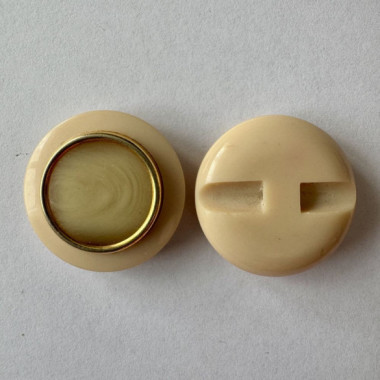 Bouton crème avec cercle doré 31 mm - Découvrez des centaines de modèles !