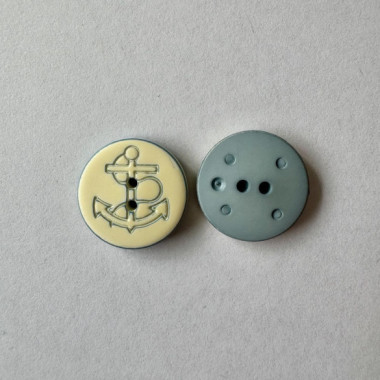 Bouton crème avec ancre bleue 22 mm - Découvrez des centaines de modèles !