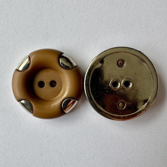 Bouton marron avec rebord métallique 30 mm - Découvrez des centaines de modèles !