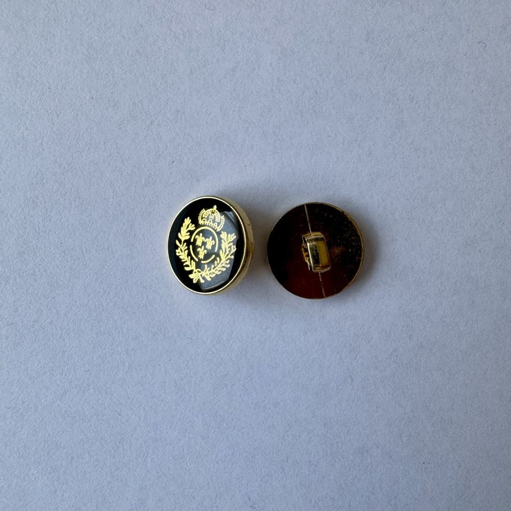 Bouton métallique doré et noir 15 mm - Découvrez des centaines de modèles !