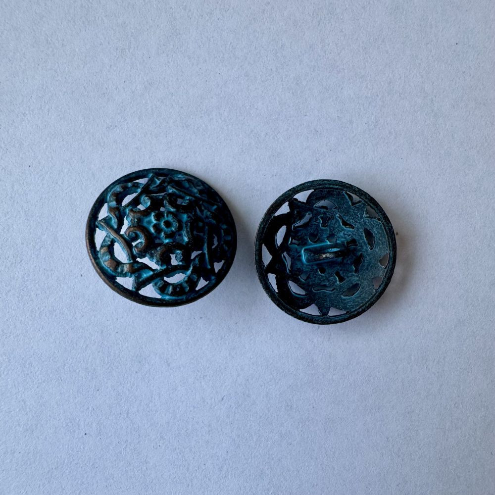 Bouton métallique gris et bleu 24 mm - Découvrez des centaines de modèles !