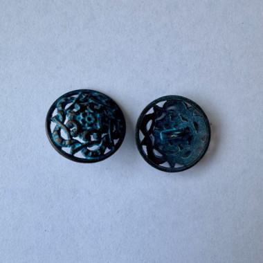 Bouton métallique gris et bleu 24 mm - Découvrez des centaines de modèles !