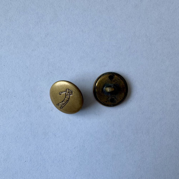 Bouton métallique couleur or avec golfeur 15 mm - Découvrez des centaines de modèles !