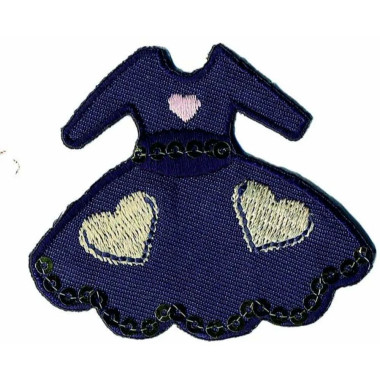 Thermocollant HKM Robe jeans avec coeurs
