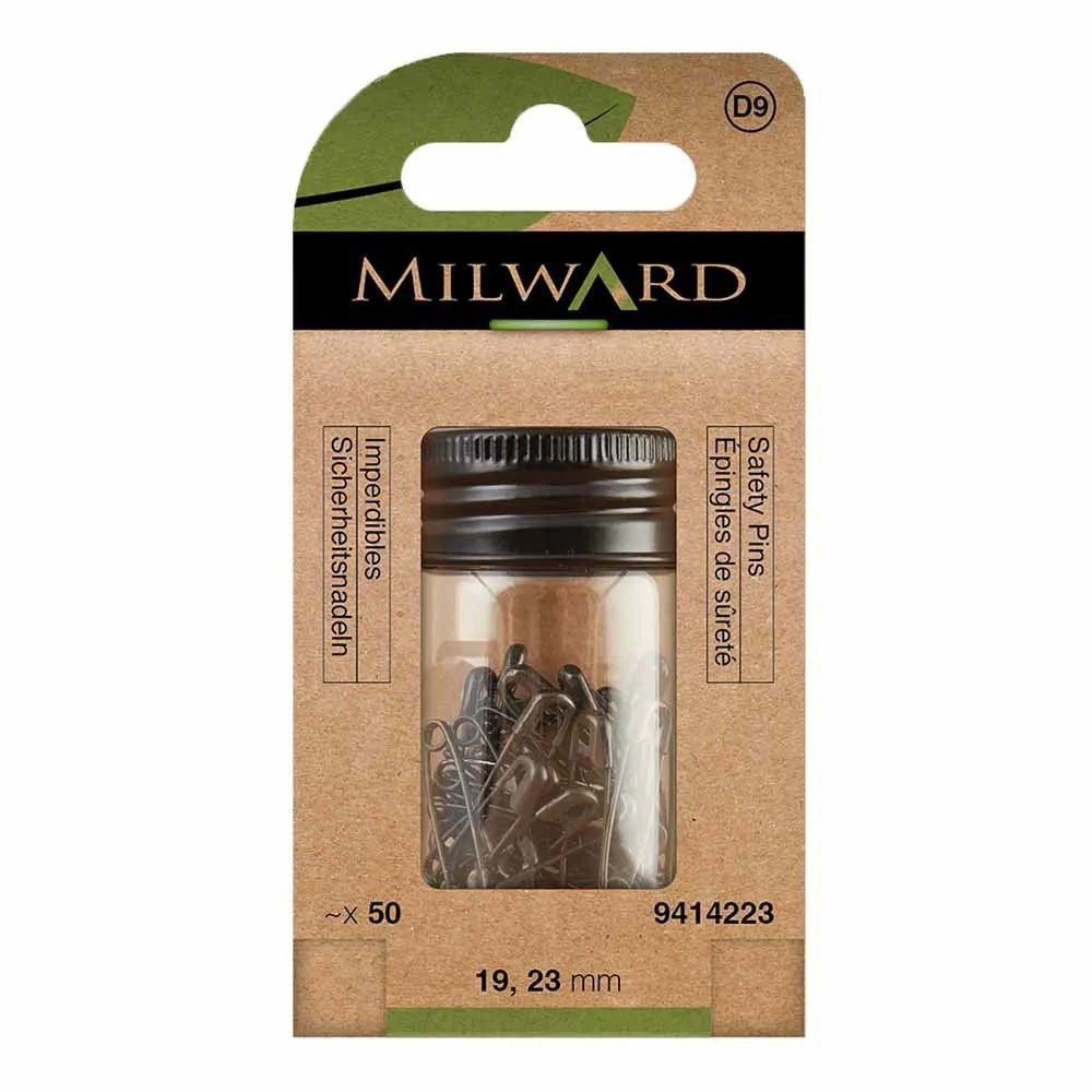 Assortiment de 50 épingles de sûreté noires Milward