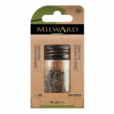 Assortiment de 50 épingles de sûreté noires Milward