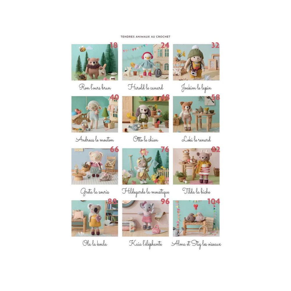 Tendres animaux au crochet – Livre amigurumi et personnages de Val Bichon