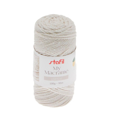 My Macramé Glitter de Stafil – Fil en coton pailleté pour macramé