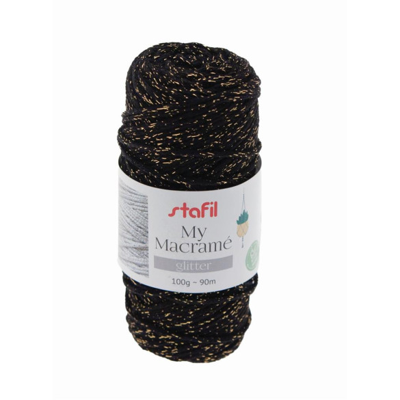 My Macramé Glitter de Stafil – Fil en coton pailleté pour macramé