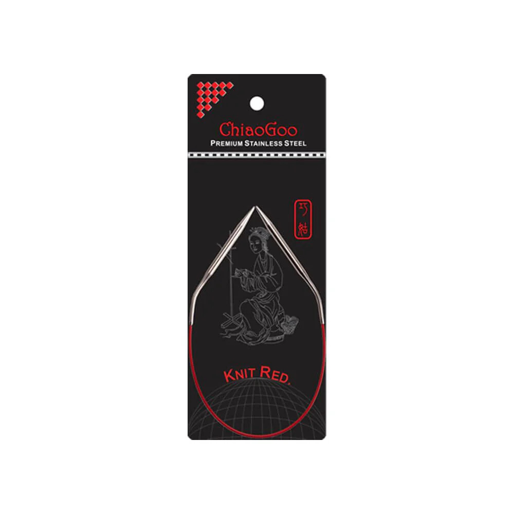 ChiaoGoo Knit RED 30 cm – Mini aiguilles circulaires en acier