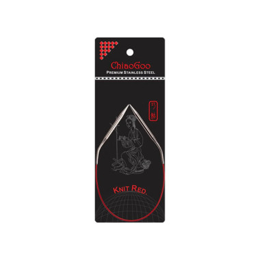 ChiaoGoo Knit RED 30 cm – Mini aiguilles circulaires en acier