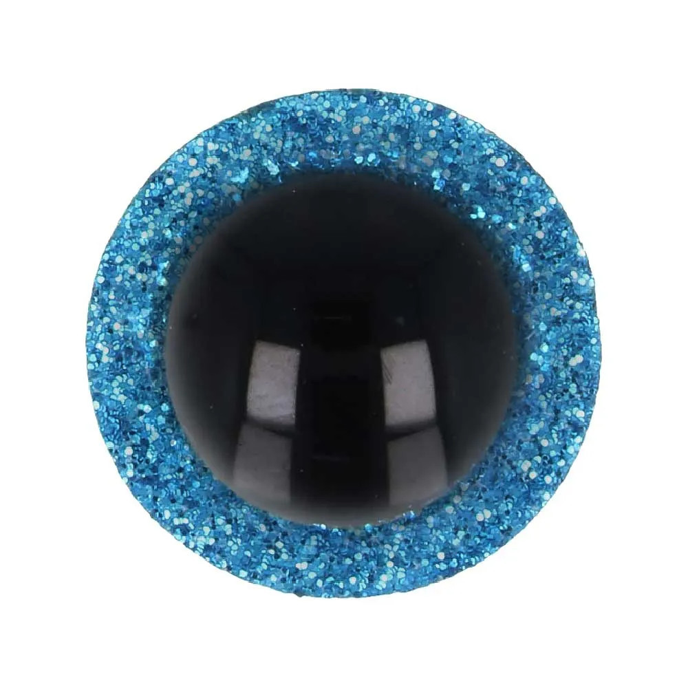 Paire d'yeux de sécurité pailletés pour amigurumis 18 mm - Bleu