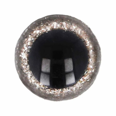 Paire d'yeux de sécurité pailletés pour amigurumis 10 mm - Argent
