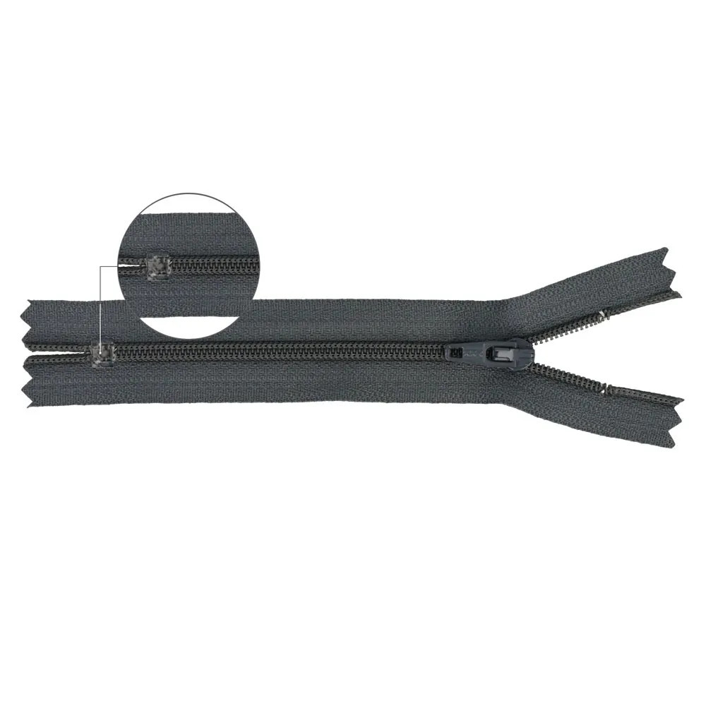 Fermeture éclair à spirale avec extrémité fermée YKK (Gris - 182)