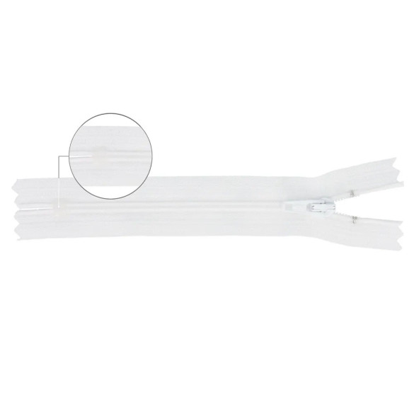 Fermeture éclair à spirale avec extrémité fermée YKK (Blanc - 501)