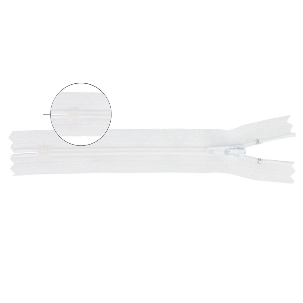 Fermeture éclair à spirale avec extrémité fermée YKK (Blanc - 501)