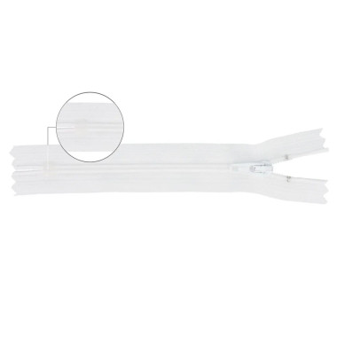 Fermeture éclair à spirale avec extrémité fermée YKK (Blanc - 501)